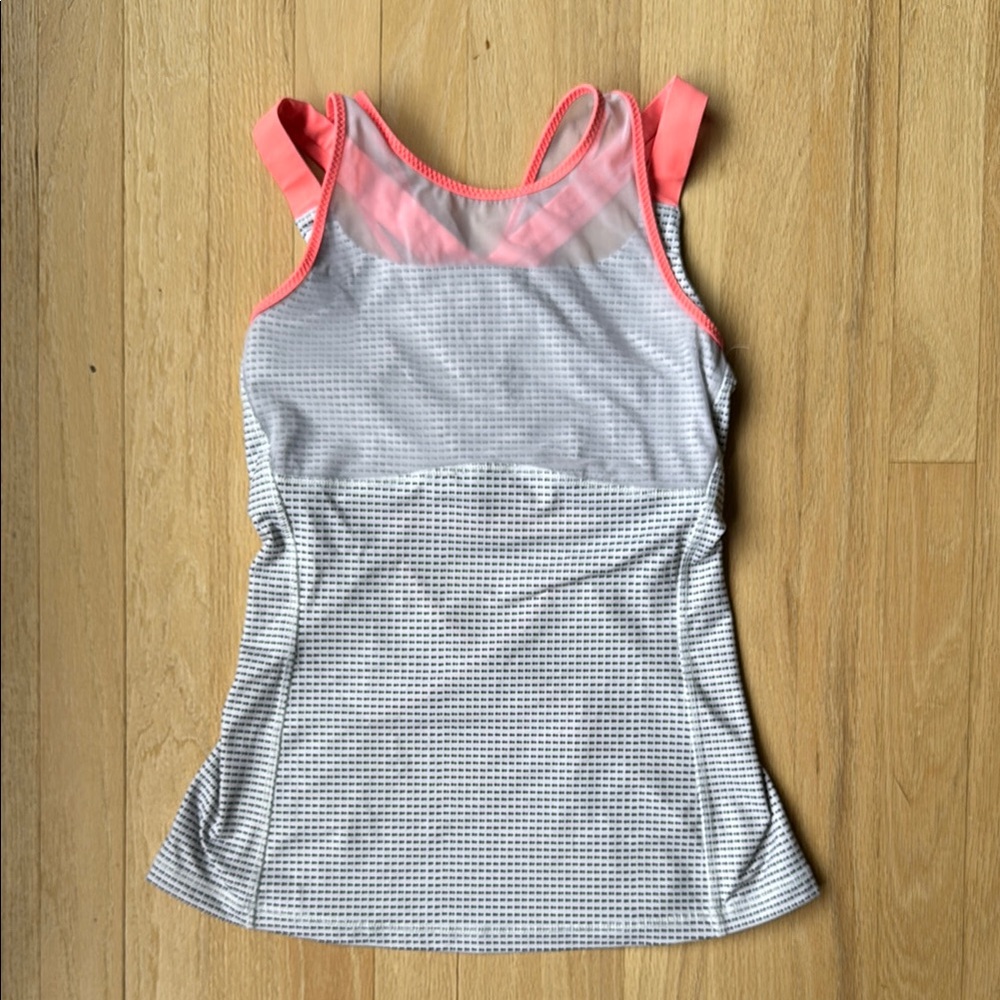 Lululemon Athletica orange and white Tank Top